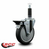 Service Caster 5'' Thermoplastic Rubber Swivel 1'' Expanding Stem Caster with Brake SCC-EX20S514-TPRB-PLB-1